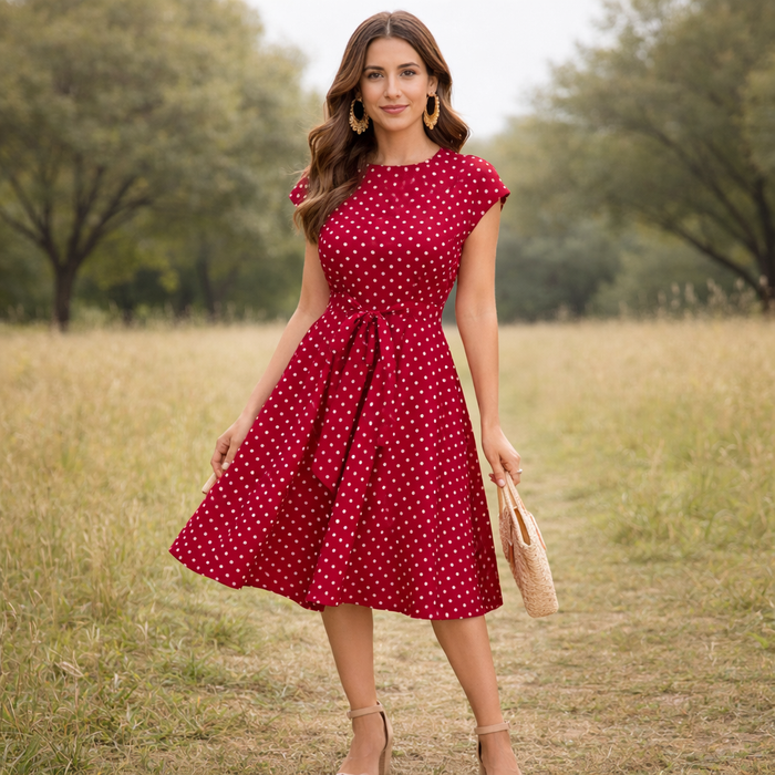 Polka Dot Dress | Vintage Women's Summer Dress | Lightweight