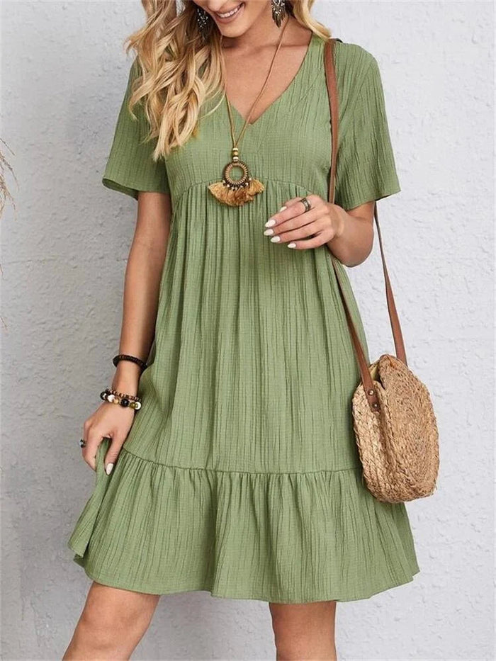 Women's A-line Dress | Short Sleeve | Summer Dress