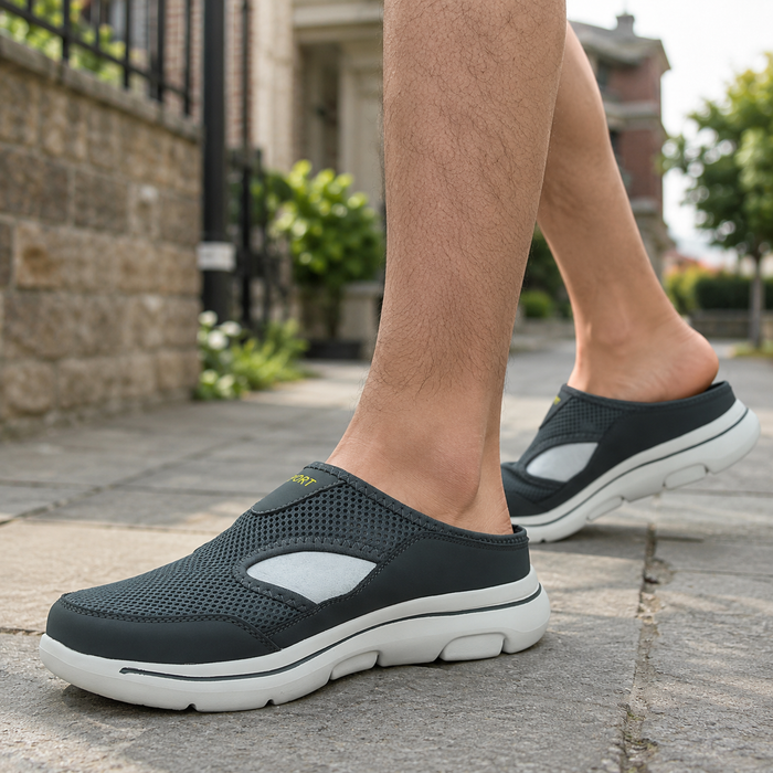 Men's Orthopedic Slippers Mesh Fabric with Integrated Insole
