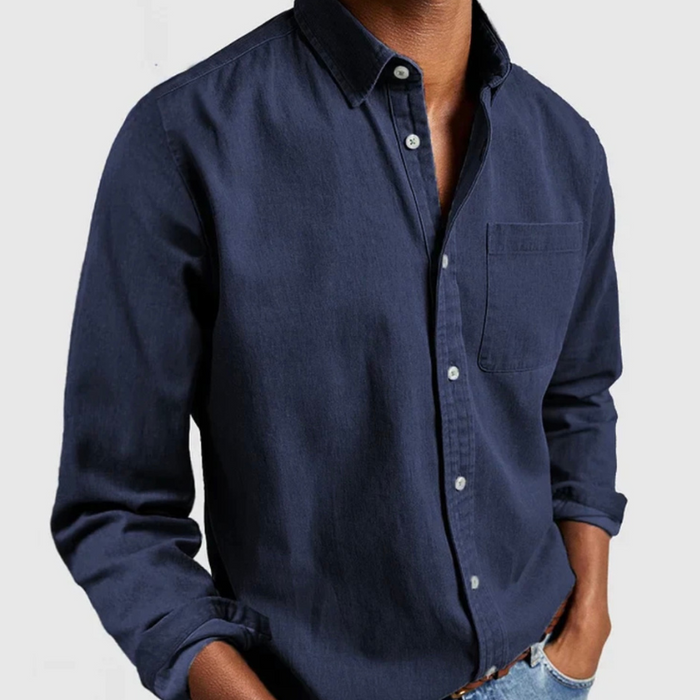 Men's dress shirt | Cotton, long-sleeved | Lightweight button-up shirt, chest pocket