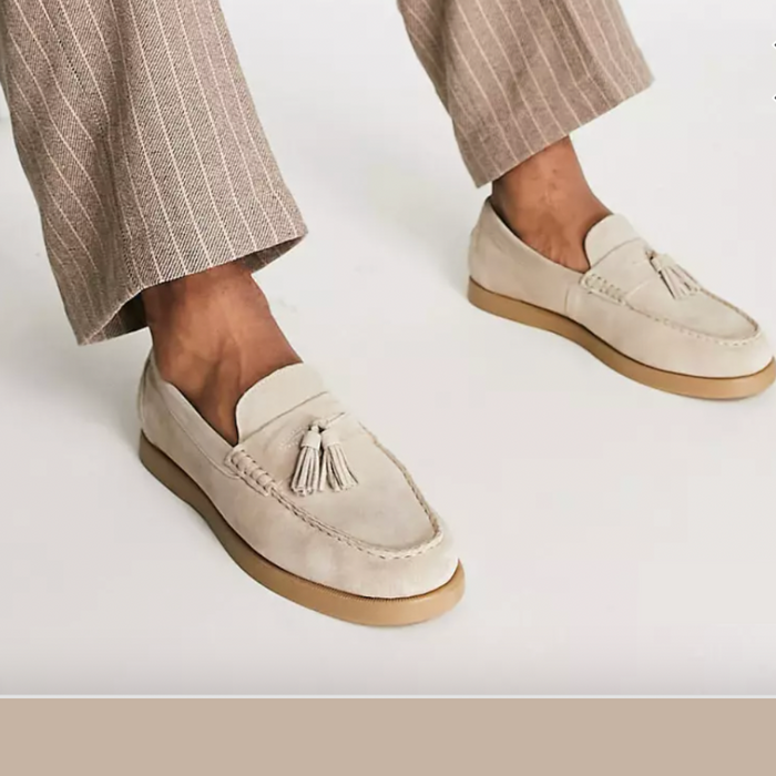 Men's Suede Loafers | Beige, Tassels | Comfortable Slip-On Shoes
