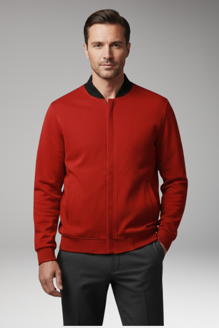 Solveig | Men's Bomber Jacket | Hidden Zipper, Elastic Cuff Sleeves