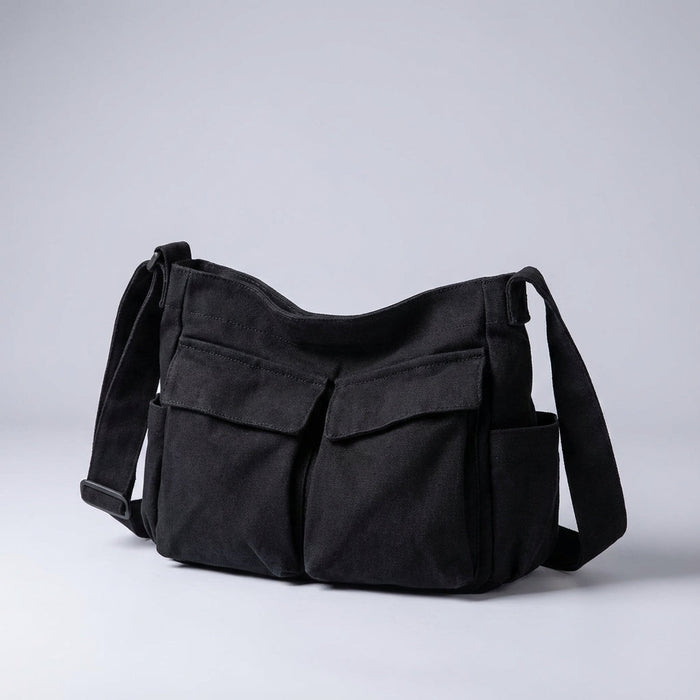 Shoulder Bag | Canvas, Multi-pocket | Lightweight, Multipurpose Organizer Bag
