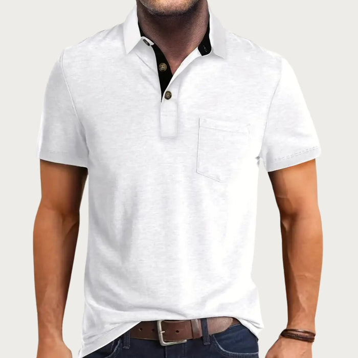 Turtleneck Shirt | Men's Short Sleeve, Chest Pocket | Casual and Stylish