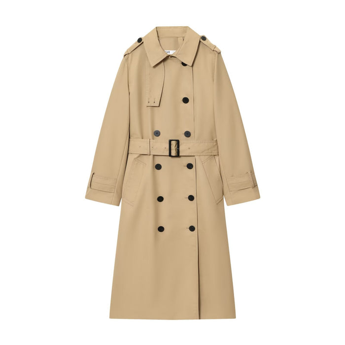 Long Double-Breasted Trench Coat
