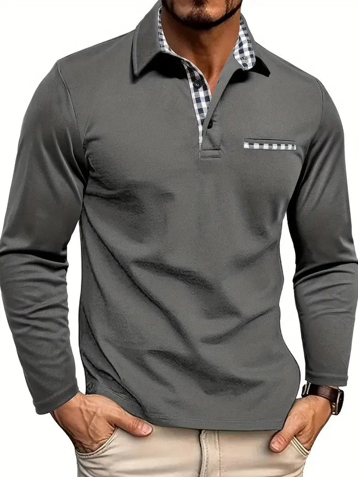 Men's Polo Long Sleeve | Zip Modern Casual