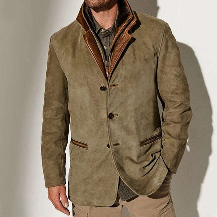 Men's button-up winter jacket - vintage style
