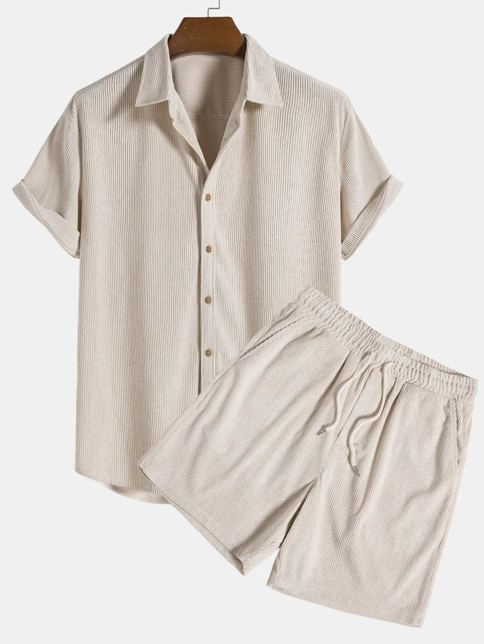 Klaus Textured Set: Short-Sleeve Shirt & Shorts