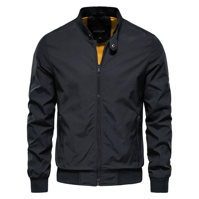 Men's Bomber Jacket | Zipper, Classic Black