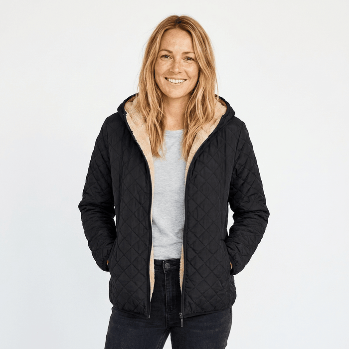Women's Quilted Jacket | Warm Polar Fleece Hoodie | Lightweight