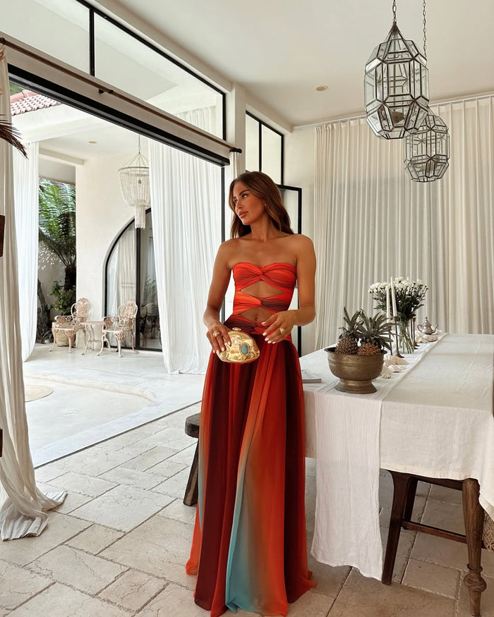 Strapless A-Line Maxi Dress