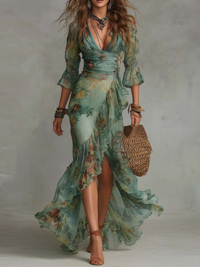 Wrap Dress in Sage
