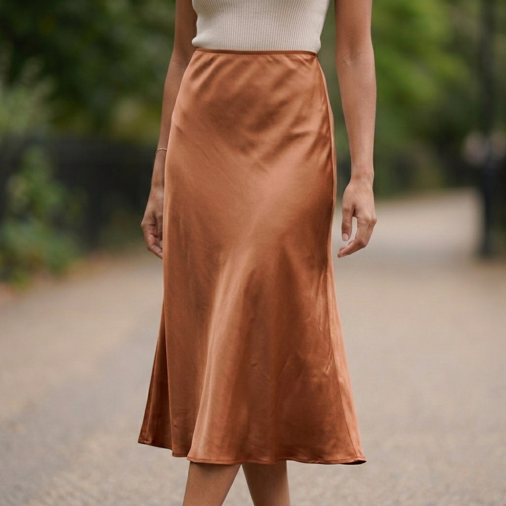 A-Line Satin Midi Skirt | Beautiful Fit | Luxury