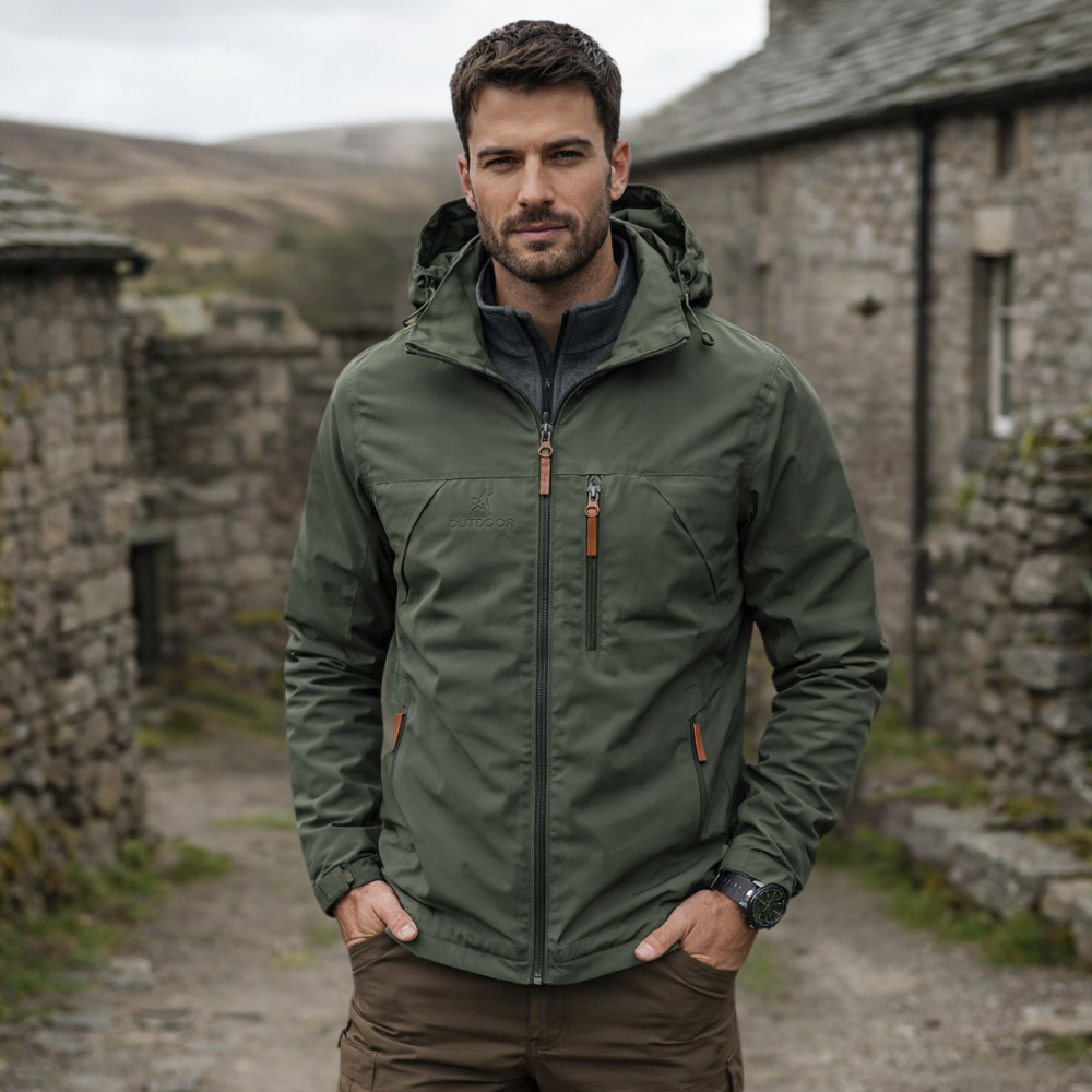 Men's waterproof outdoor jacket windproof for hiking