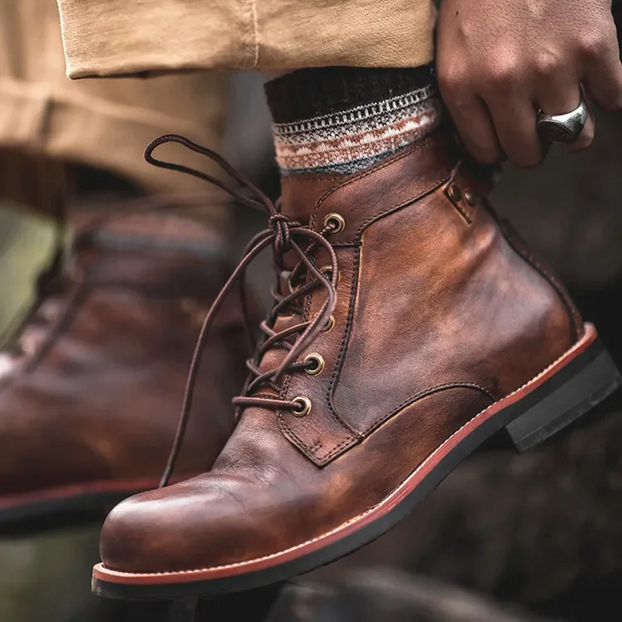 Lace-up shoes men's vegan microfiber
