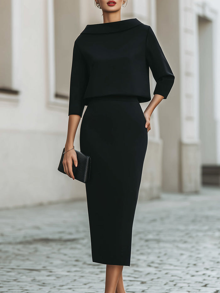 Women's Skirt Suit | 2-Piece, Midi Skirt | Elegant Office Outfit