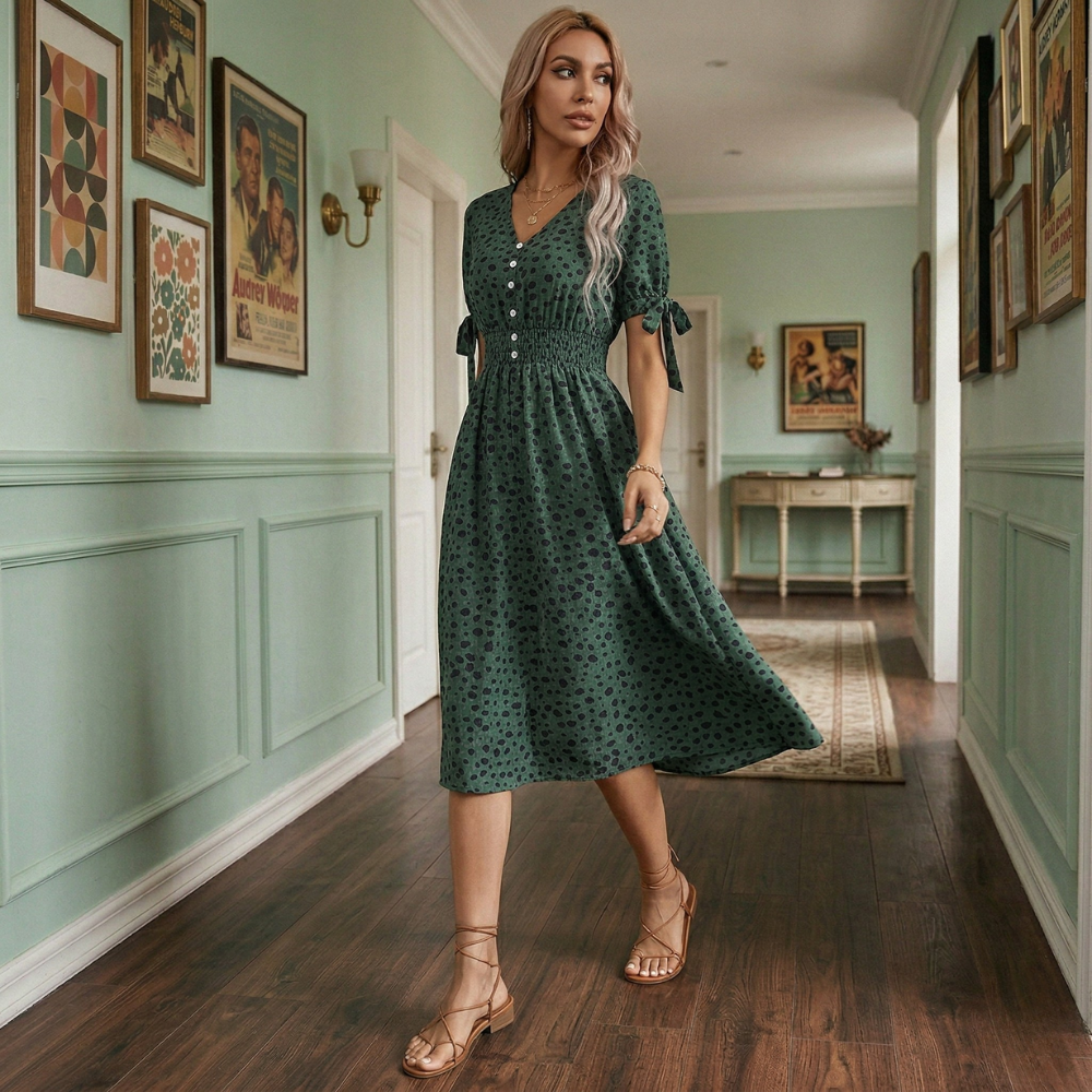 Polka Dot Dress | Women, Short Sleeve | Vintage-Inspired Style