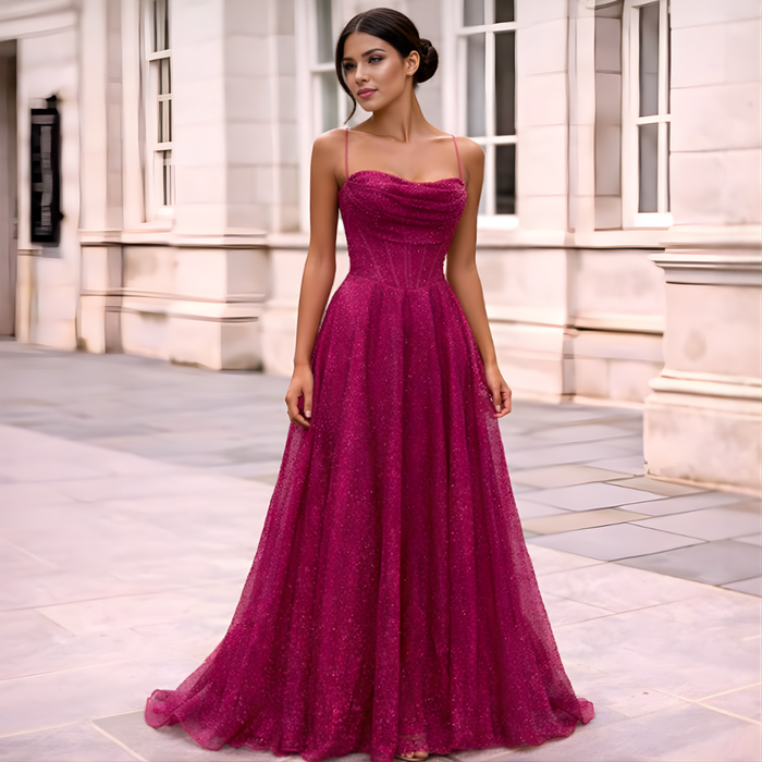 Satin Maxi Dress | Open Back, Long Sleeves | Elegant Evening Event