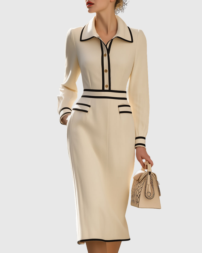 Margot Piped Midi Dress
