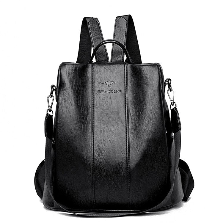 Women's backpack | leather, anti-theft, vintage