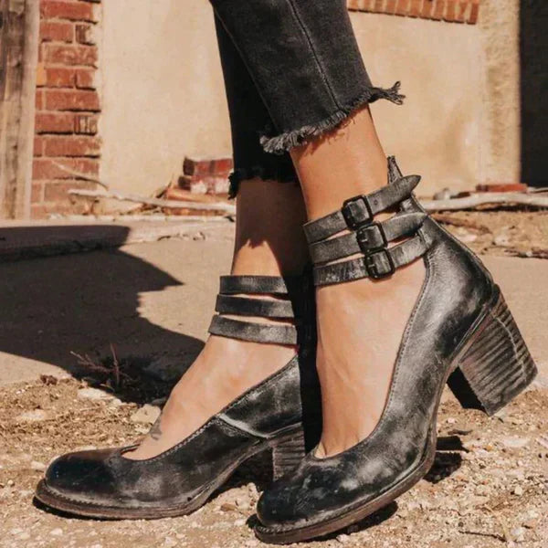 Fashion Shoe - Leather - Ankle Strap