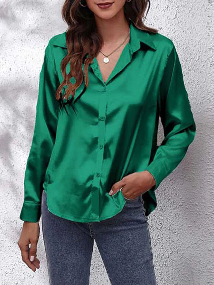 Women's Shirt | Silky Shine & Long Sleeves