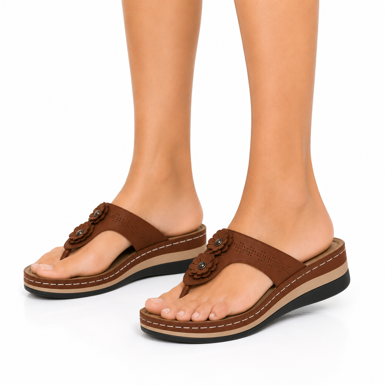 Women's orthopedic slippers | Comfortable, supportive | Flower-decorated toe slippers
