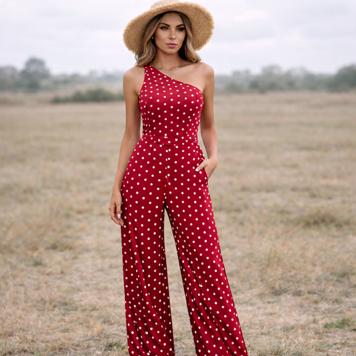 Polka Dot Dress | Asymmetric Design | Lightweight Fabric