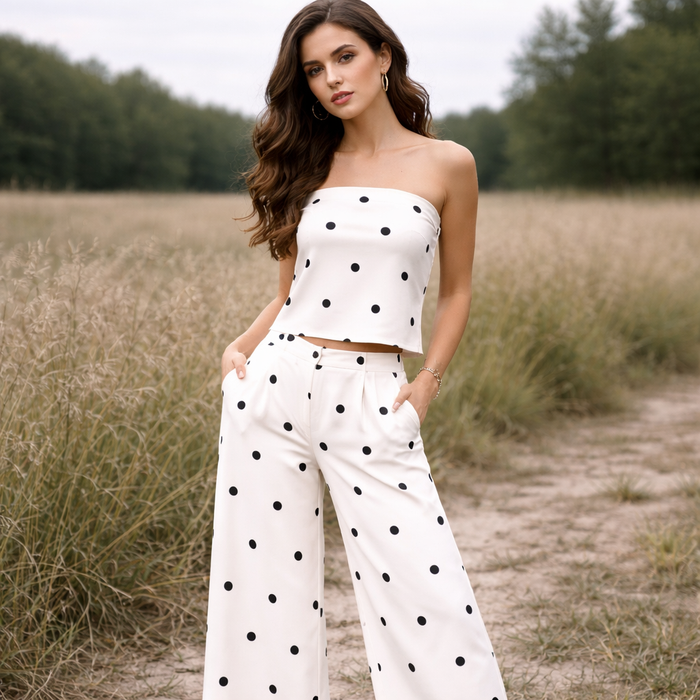 Two-Piece Outfits | Women's Polka Dot Set | Stylish Matching Outfits
