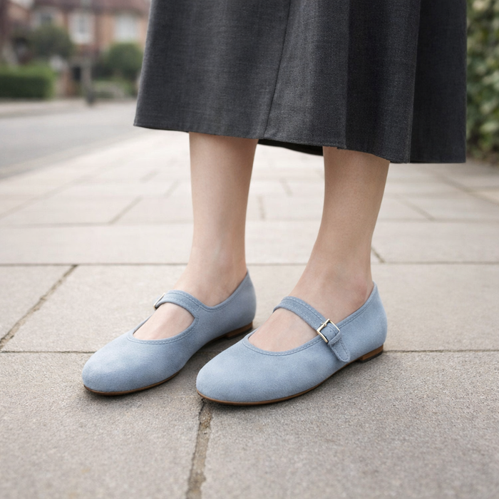 Women's Ballet Flat | Suede | Adjustable Lace, Comfortable Fit