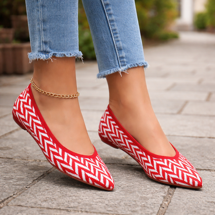 Women's ballet shoes | Zigzag pattern, soft sole | Everyday comfort