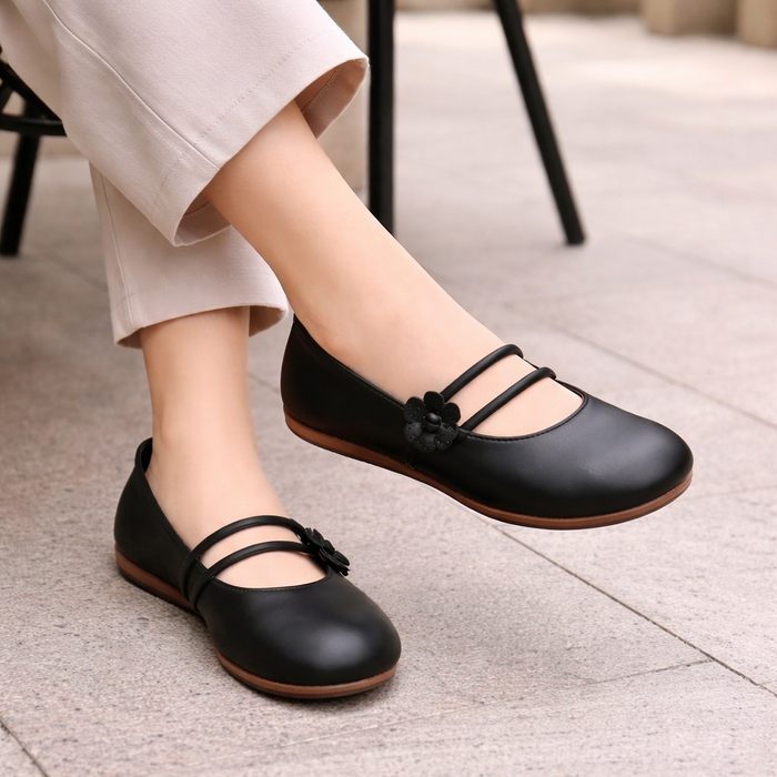 Women's ballet slippers | Elegant style | Floral design, slip-on