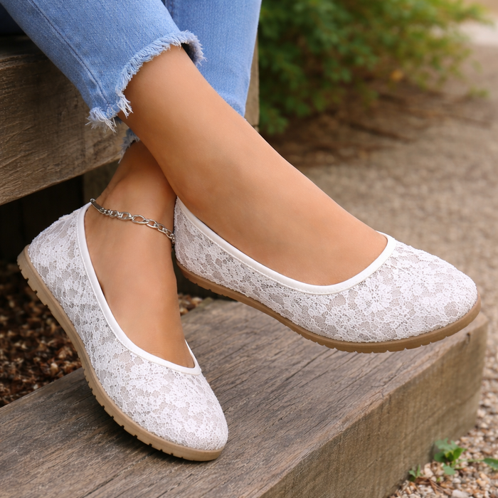Women's ballerina shoes | Floral pattern, lightweight comfort | Casual loafer