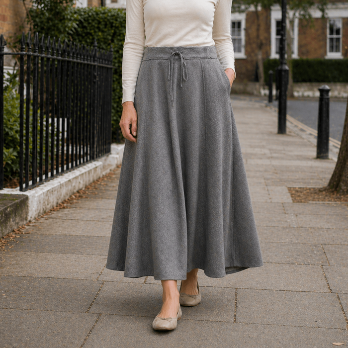 Women's Maxi Skirt | Practical Drawstring Waist | Soft Fabric