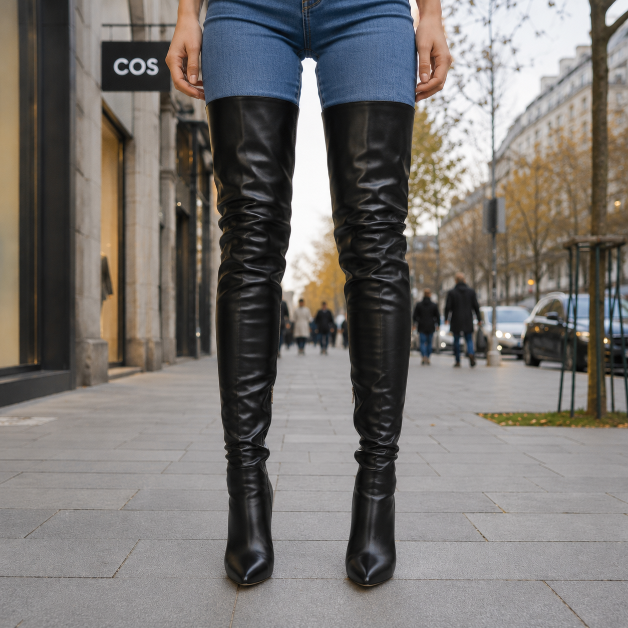 Women's knee-high boots with heel strap durable – Stilla