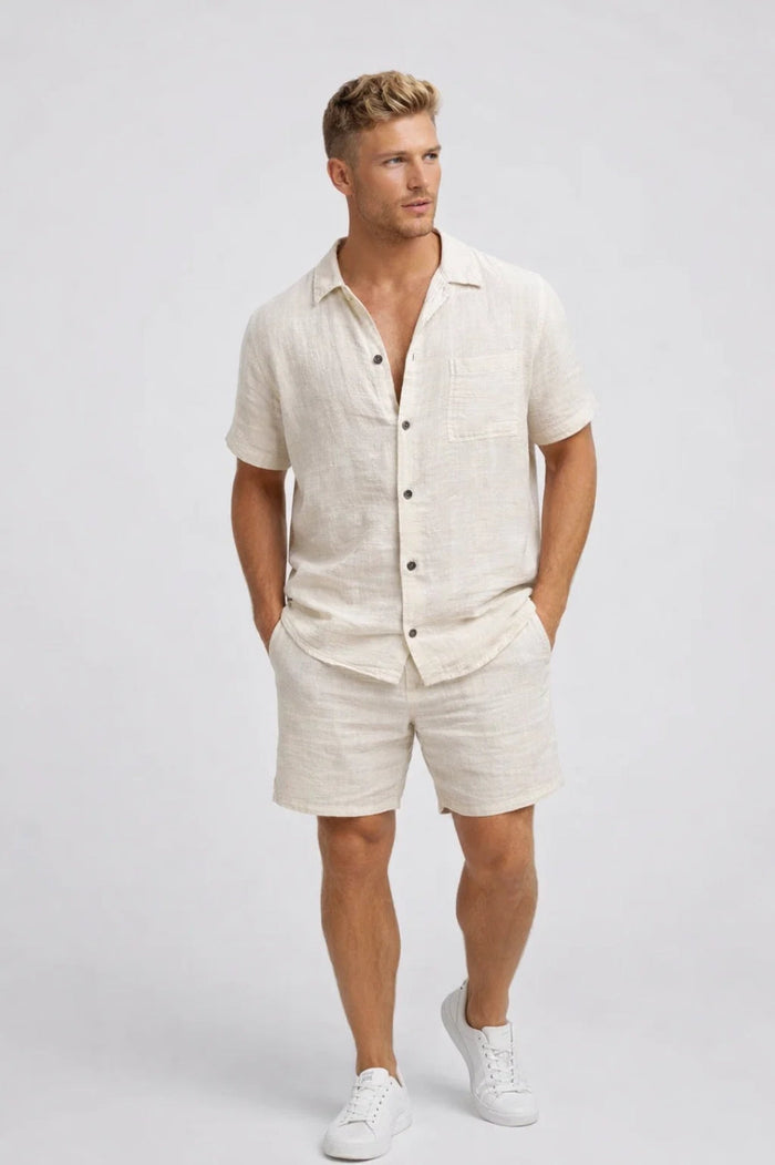 Men's Relaxation Set | Short-Sleeve Button-Up | Summer Casual