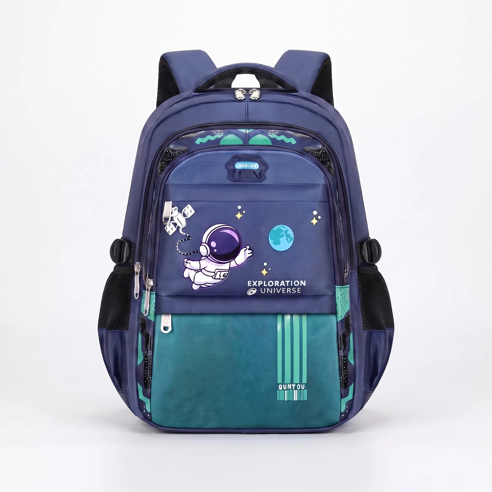 School backpack | With many pockets, Astronaut pattern | 46 cm