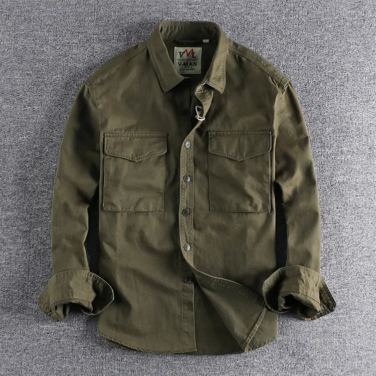 Men's overshirt | Cotton, long-sleeved | Two chest pockets, casual