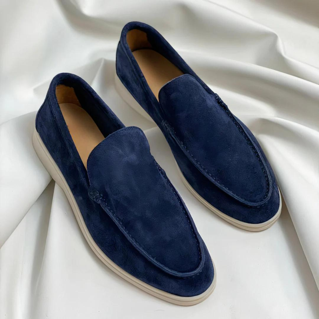 Men's leather loafers | Suede slip-ons | Dark blue, Khaki, Brown, Black