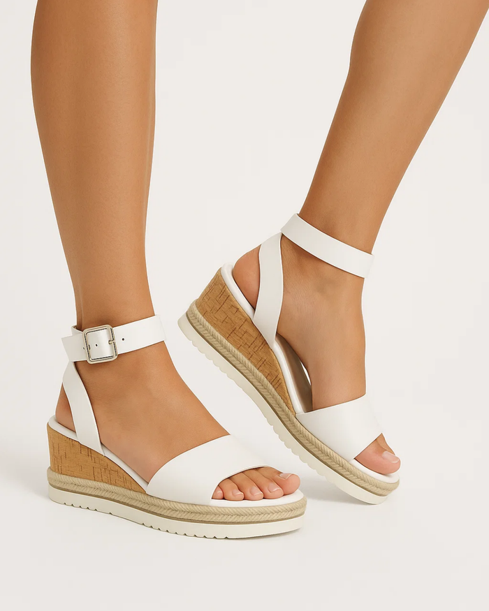 Women's wedge heel sandals | Cork sole, open toe