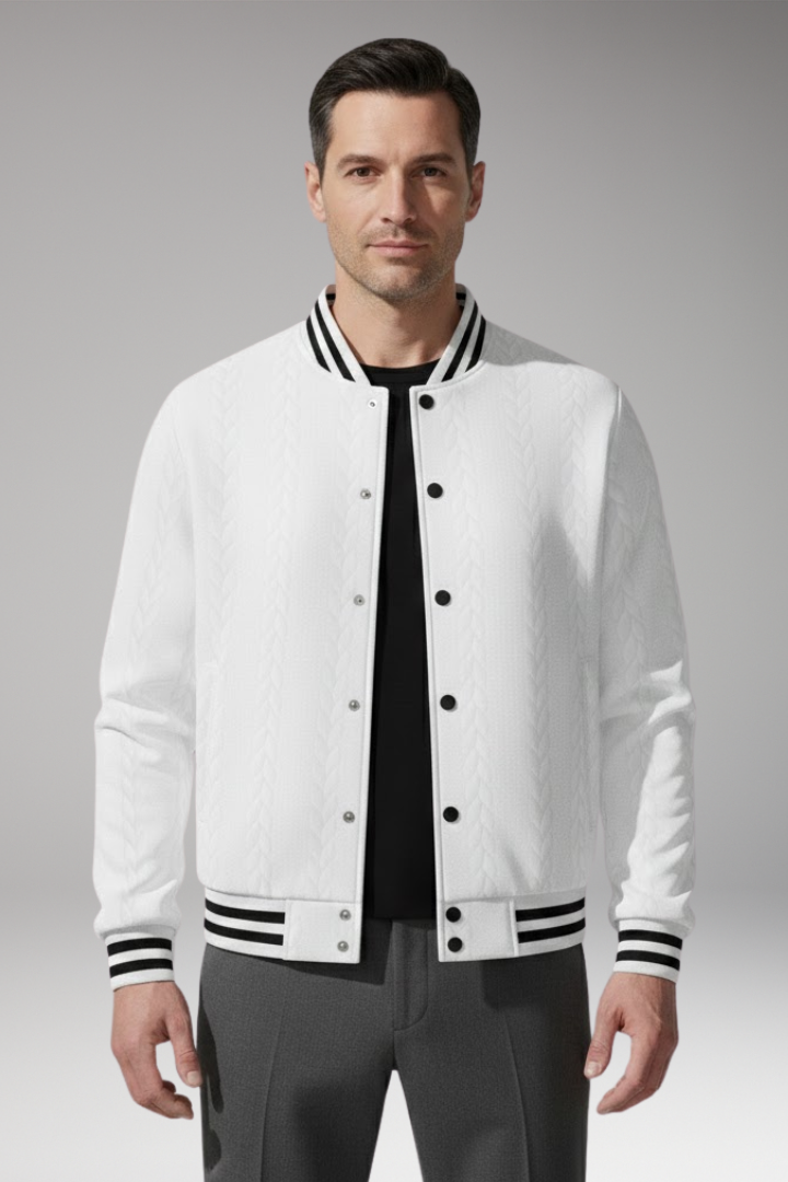Uma | Men's bomber jacket | Buttoned front | Shiny cuffs