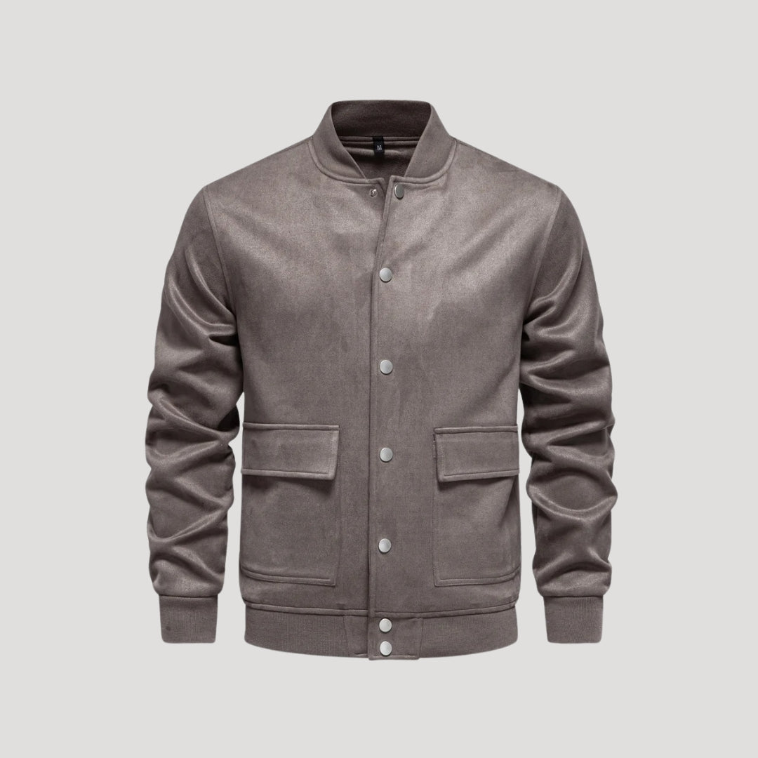 Men's Bomber Jacket | Snap Fastening and Waxed Edges