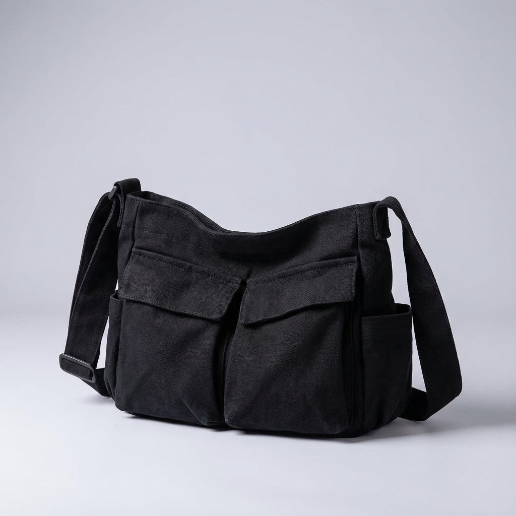 Shoulder Bag | Canvas, Multi-pocket | Lightweight, Multipurpose Organizer Bag