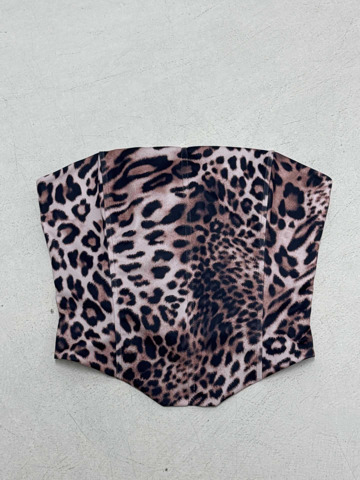 Women's Corset Top | Strapless, Leopard Print