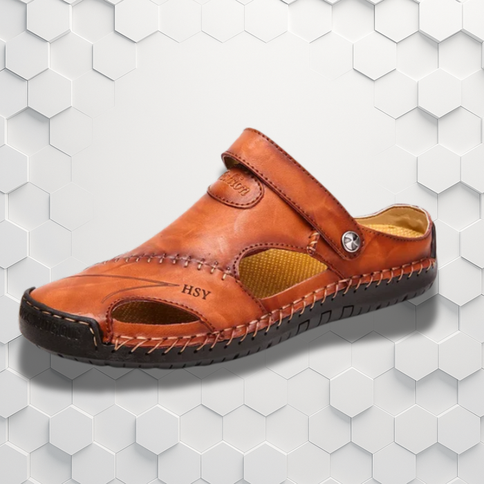 Orthopedic Leather Sandals for Men Ergonomic with Arch Support
