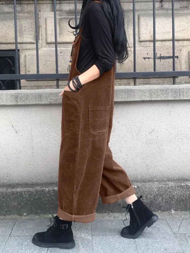 Women's Corduroy Jumpsuit | Oversized, Autumn Style | Casual, Comfortable