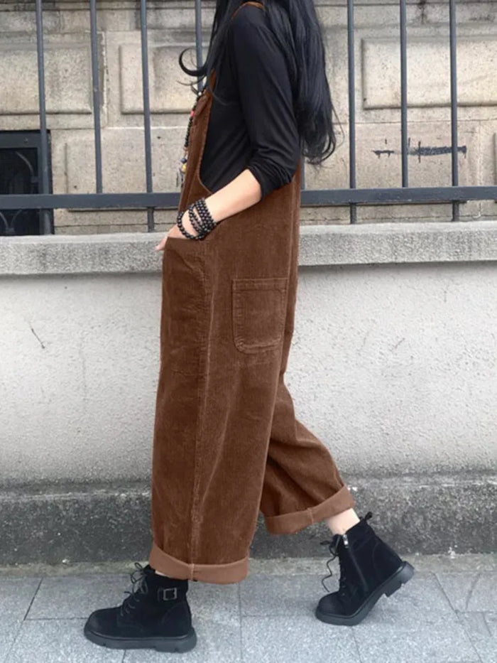 Women's Corduroy Jumpsuit | Oversized, Autumn Style | Casual, Comfortable