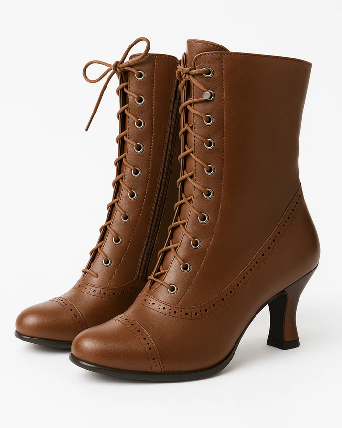Women's Ankle Boots | Laces, Zipper, High Heel, Retro