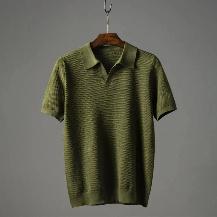 Men's knitted polo shirt | Peru cotton, breathable | Short-sleeved premium model