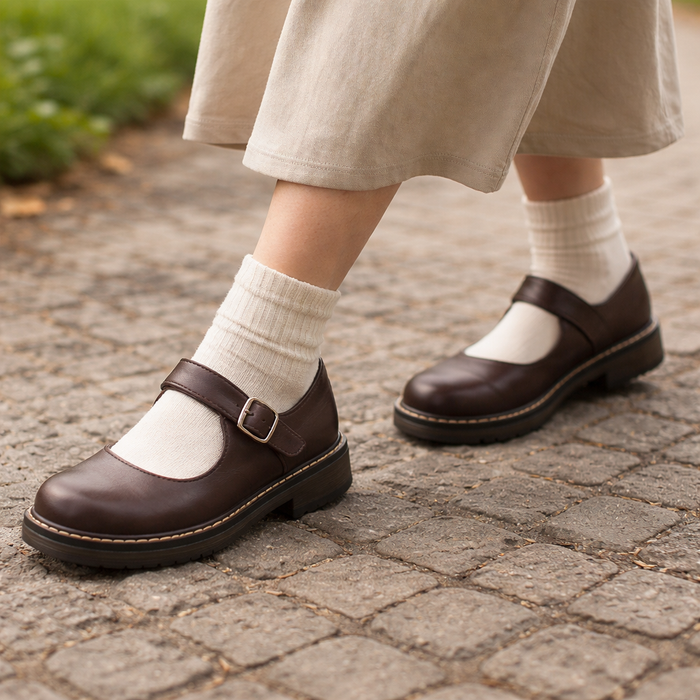 Women's Mary Jane shoes | Round toe section | Buckle bridge, low heel